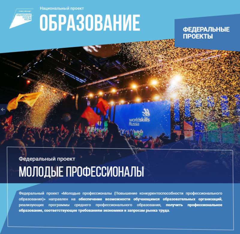 Федеральный проект «Молодые профессионалы»